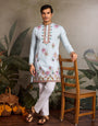 Elegant Look Indian Festive Sky Blue Kurta for Men