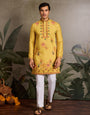 Men’s Traditional Yellow Kurta for Haldi Ceremony