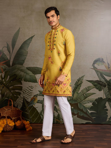 Men’s Traditional Yellow Kurta for Haldi Ceremony