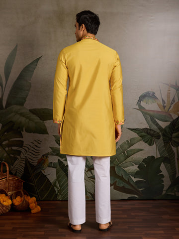 Men’s Traditional Yellow Kurta for Haldi Ceremony