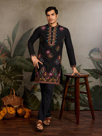 Luxurious Black Kurta for Wedding & Festive Days