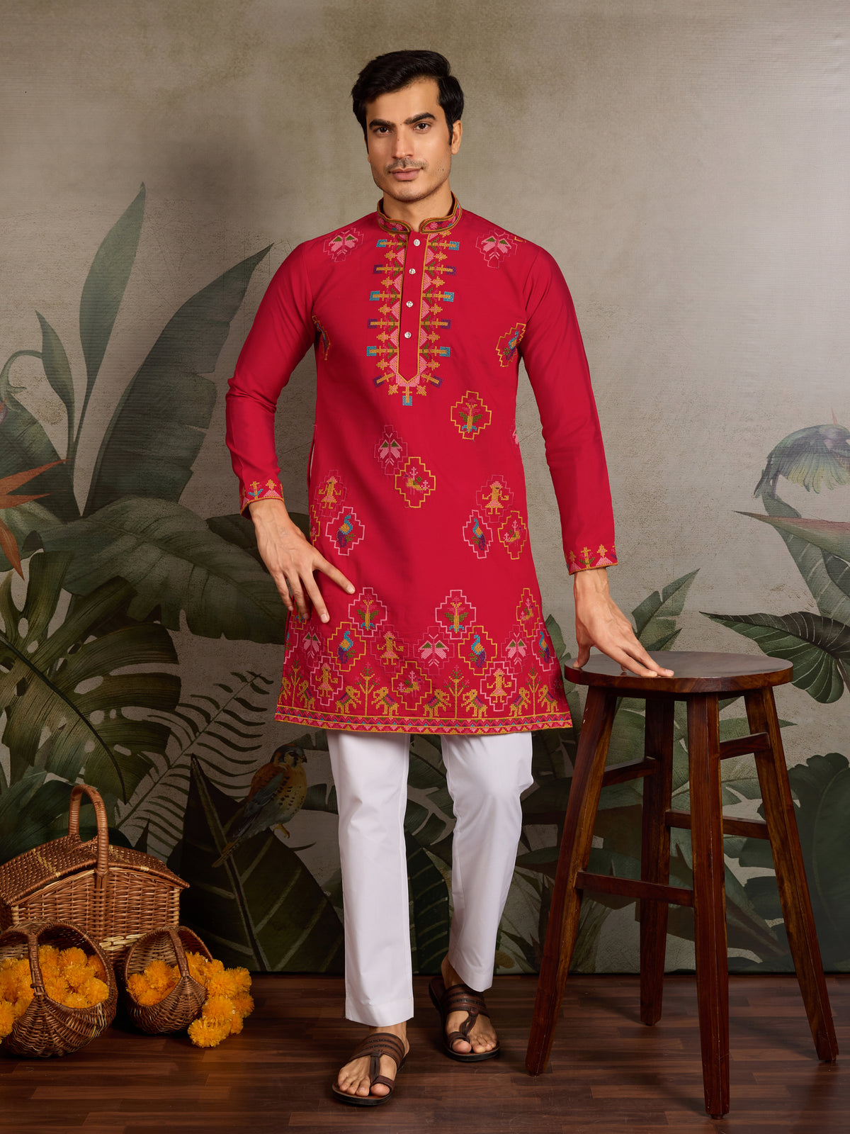 Wedding Ready Look Premium Red Kurta for Men