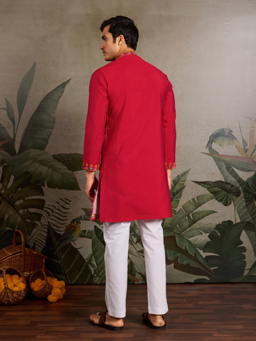 Wedding Ready Look Premium Red Kurta for Men
