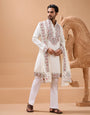Vibrant Look White Kurta Dupatta Set for Mens Wear
