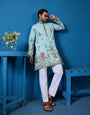 Wedding Celebration Elegant Sky Kurta for Mens Wear