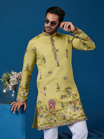 Haldi Special Yellow Outfit Kurta for Mens Wear Collection