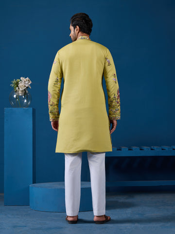 Haldi Special Yellow Outfit Kurta for Mens Wear Collection