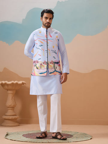Sky Exclusive Wedding Wear Koti Kurta Pair with Mens Wear