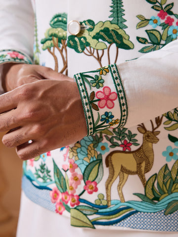 Vantara Style Premium White Mens Wear Koti Kurta Collection