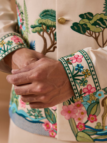 Latest Beige Color Koti Kurta Set for Mens Wear Collection