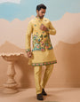 Haldi Special Yellow Classic Koti Kurta Set for Mens Wear