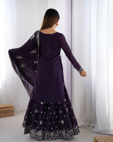 Fancy Star Georgette Silk with thread & Sequence Work Fancy Suit Set