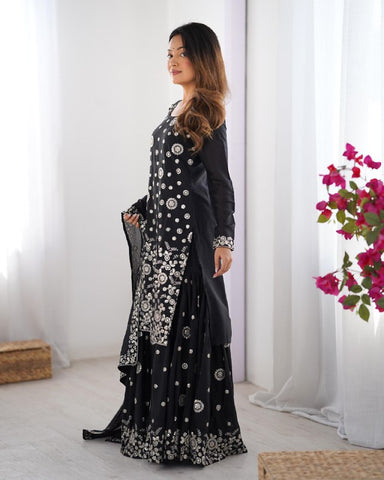 Fancy Star Georgette Silk with thread & Sequence Work Fancy Suit Set
