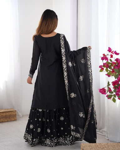 Fancy Star Georgette Silk with thread & Sequence Work Fancy Suit Set