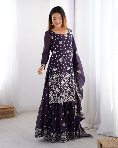 Fancy Star Georgette Silk with thread & Sequence Work Fancy Suit Set