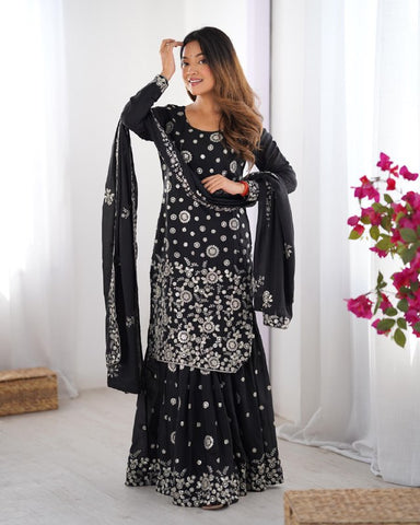 Fancy Star Georgette Silk with thread & Sequence Work Fancy Suit Set