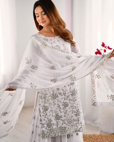 Fancy Star Georgette Silk with thread & Sequence Work Fancy Suit Set