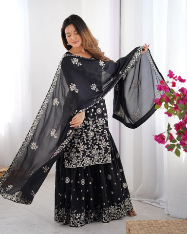 Fancy Star Georgette Silk with thread & Sequence Work Fancy Suit Set