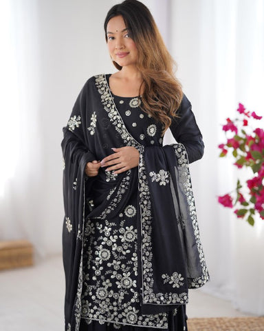 Fancy Star Georgette Silk with thread & Sequence Work Fancy Suit Set