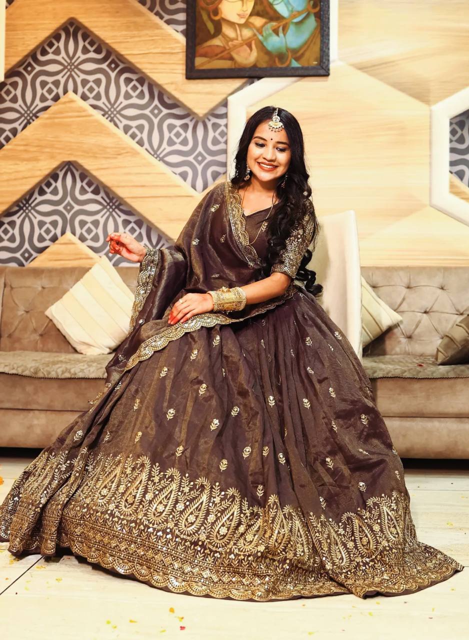 New Festival Premium Chinnon Silk Heavy Embroidery Thread & Sequence Work Lehenga Choli Set