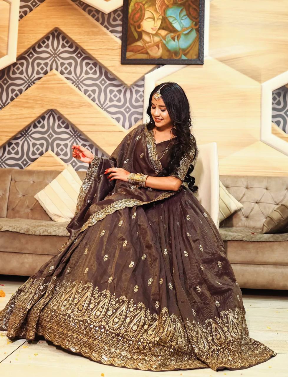 New Festival Premium Chinnon Silk Heavy Embroidery Thread & Sequence Work Lehenga Choli Set