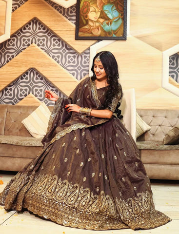 New Festival Premium Chinnon Silk Heavy Embroidery Thread & Sequence Work Lehenga Choli Set