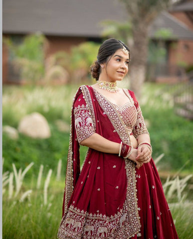 Heavy Faux Georgette Heavy Embroidery Thread & Sequence Work Ready to Wear Lehenga Choli Set