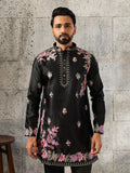 Luxury Black Silk Thread Sequence Kurta Bell Bottom Set