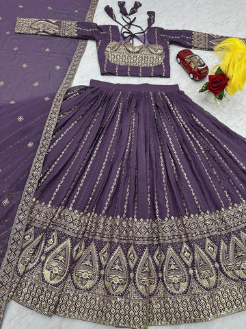 Premium Heavy Faux Georgette Heavy Embroidery sequence Work Ready to Wear Lehenga Choli Set