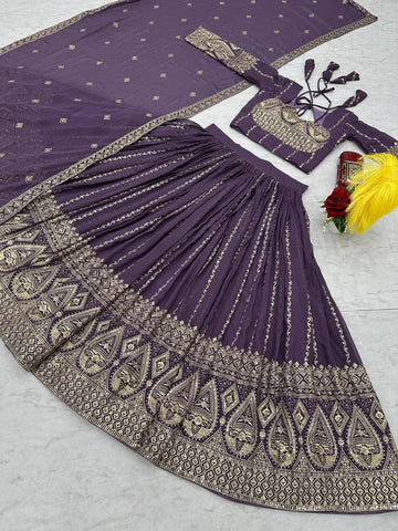 Premium Heavy Faux Georgette Heavy Embroidery sequence Work Ready to Wear Lehenga Choli Set