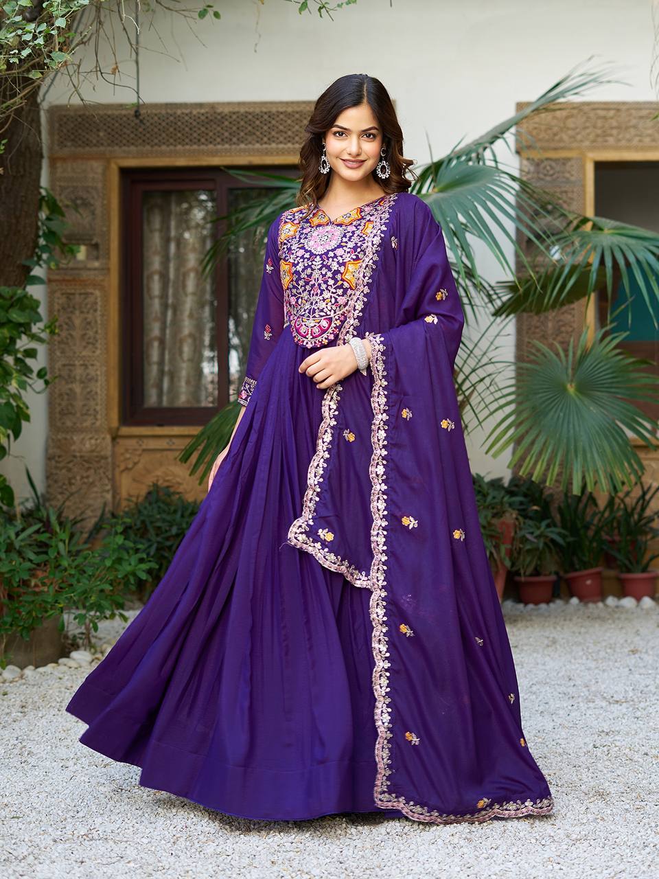 Premium Designer Star Georgette With Embroidery Beads Sequence Work Lehenga Gown