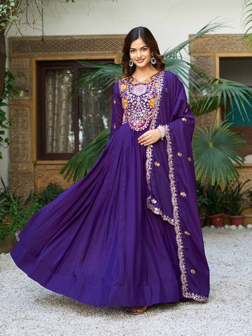 Premium Designer Star Georgette With Embroidery Beads Sequence Work Lehenga Gown