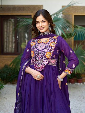 Premium Designer Star Georgette With Embroidery Beads Sequence Work Lehenga Gown