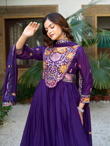 Premium Designer Star Georgette With Embroidery Beads Sequence Work Lehenga Gown