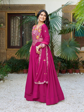 Premium Designer Star Georgette With Embroidery Beads Sequence Work Lehenga Gown