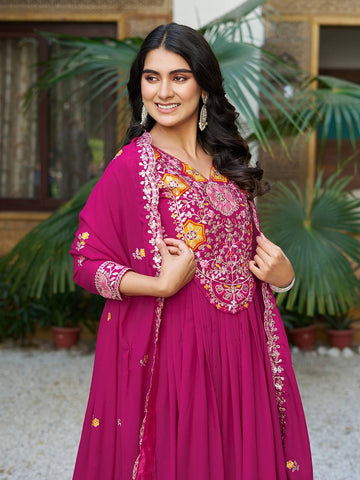 Premium Designer Star Georgette With Embroidery Beads Sequence Work Lehenga Gown