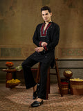 Black Rayon Embroidery Mirror Work Kurta Set | Tulip Designer
