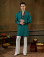 Green Rayon Embroidered Kurta Set | Tulip Designer