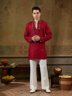 Maroon Rayon Mirror Kurta Set | Tulip Designer