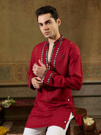 Maroon Rayon Mirror Kurta Set | Tulip Designer