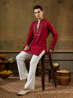 Maroon Rayon Mirror Kurta Set | Tulip Designer