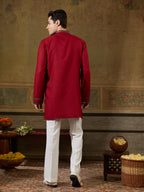 Maroon Rayon Mirror Kurta Set | Tulip Designer