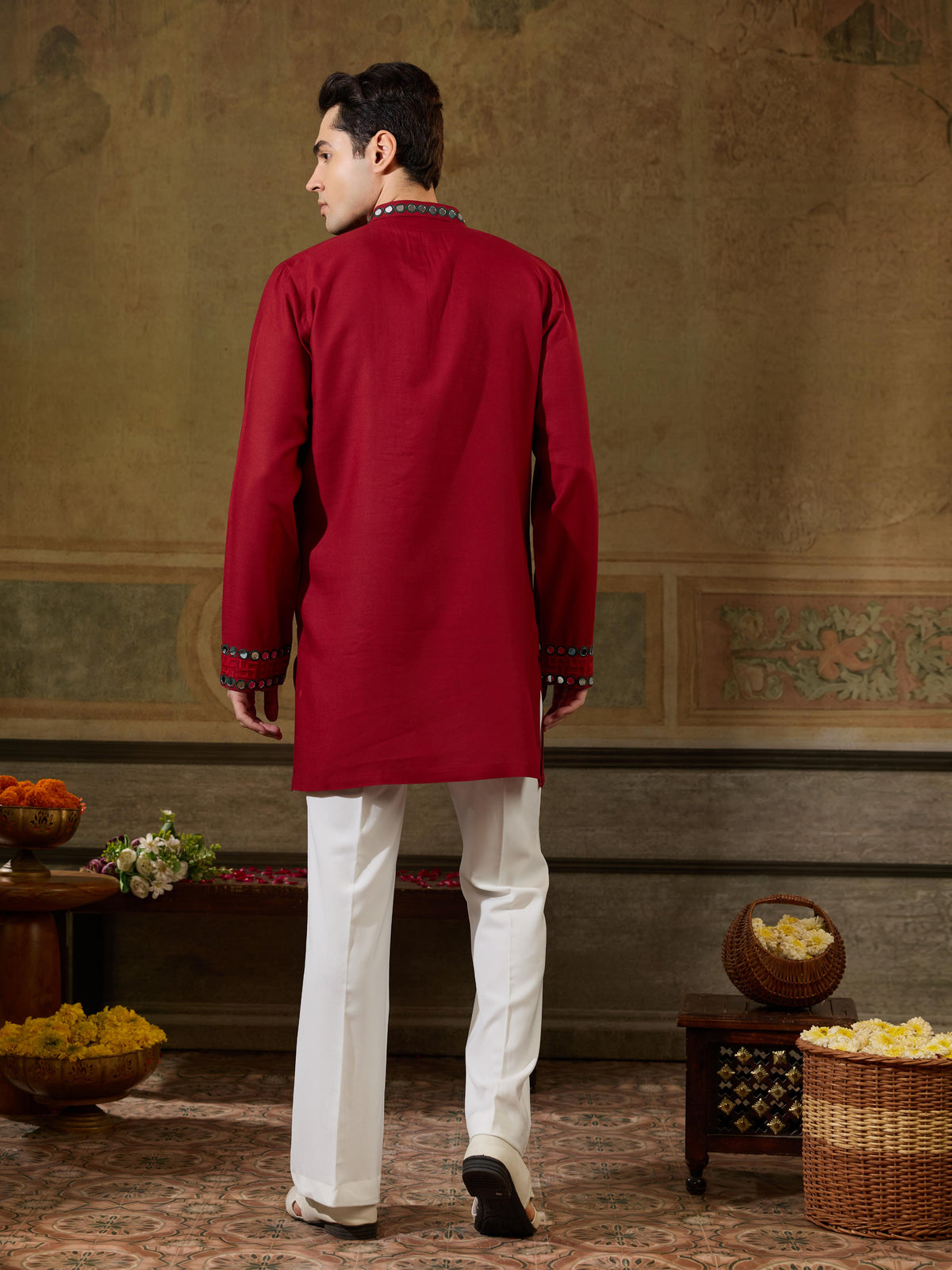 Maroon Rayon Mirror Kurta Set | Tulip Designer