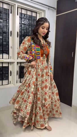 Navratri Special Pure Cotton with 6 Meter Big Flair Lehenga Choli Set
