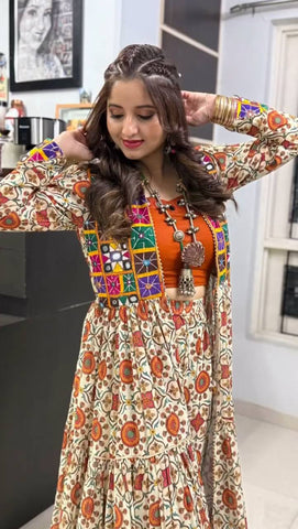 Navratri Special Pure Cotton with 6 Meter Big Flair Lehenga Choli Set
