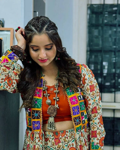 Navratri Special Pure Cotton with 6 Meter Big Flair Lehenga Choli Set
