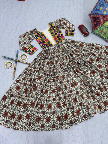 Navratri Special Pure Cotton with 6 Meter Big Flair Lehenga Choli Set