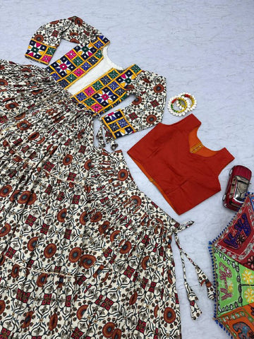 Navratri Special Pure Cotton with 6 Meter Big Flair Lehenga Choli Set