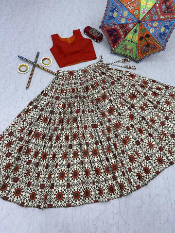 Navratri Special Pure Cotton with 6 Meter Big Flair Lehenga Choli Set