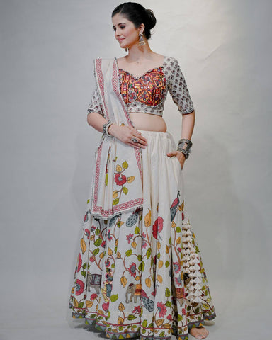 Navratri Special Pure Cotton with 6 Meter Huge Flair Lehenga Choli Set